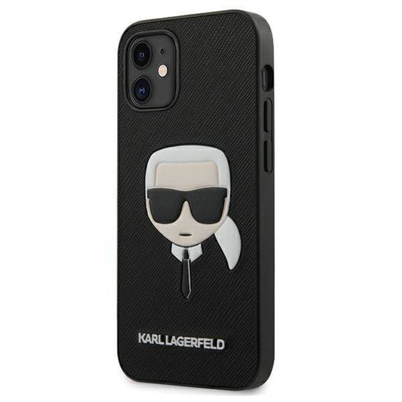 Karl Lagerfeld® Saffiano Karl`s Head Ikonik HardCase Cover (iPhone 12 / 12 Pro) black